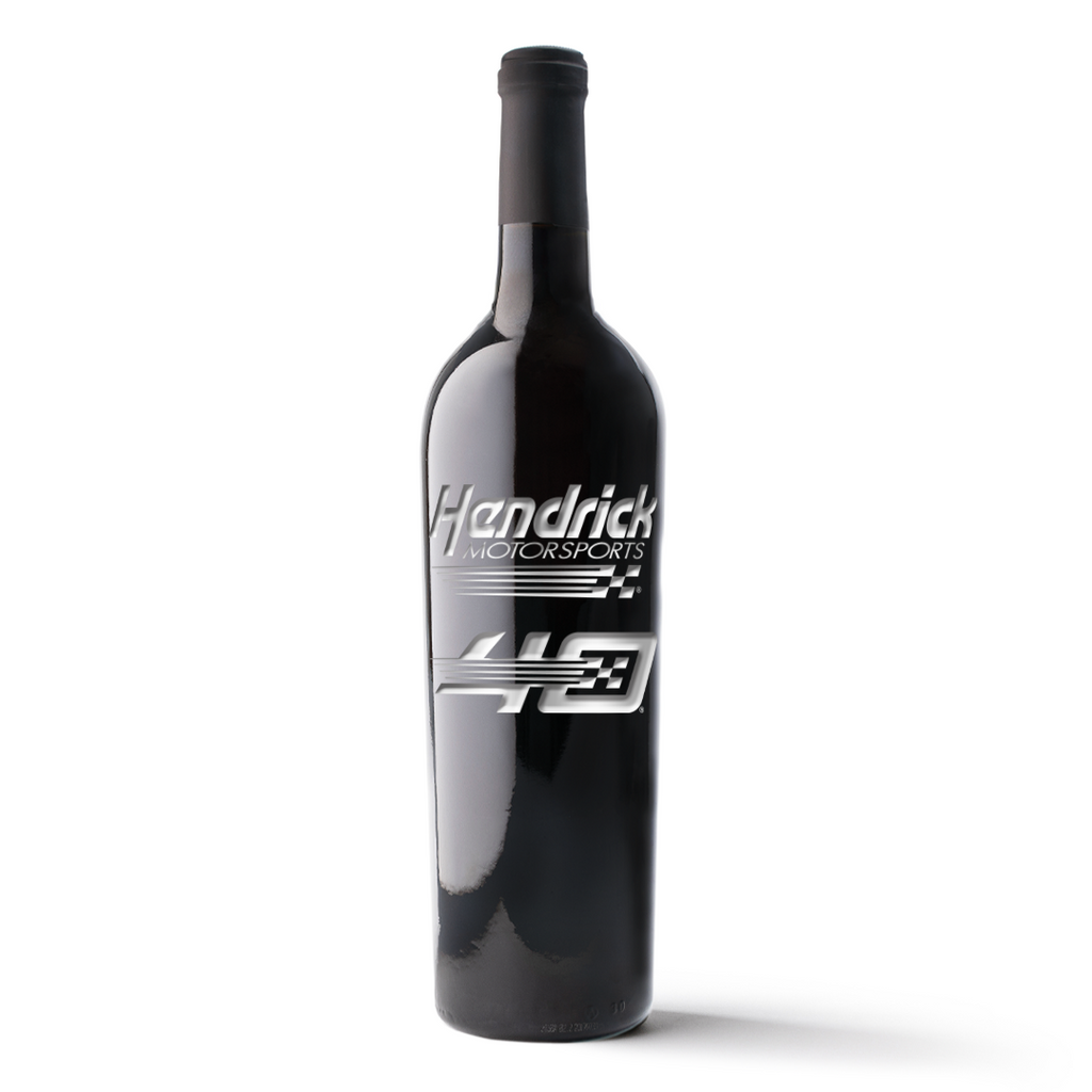 Hendrick Motorsports 40th Anniversary Etched Wine Bottle
