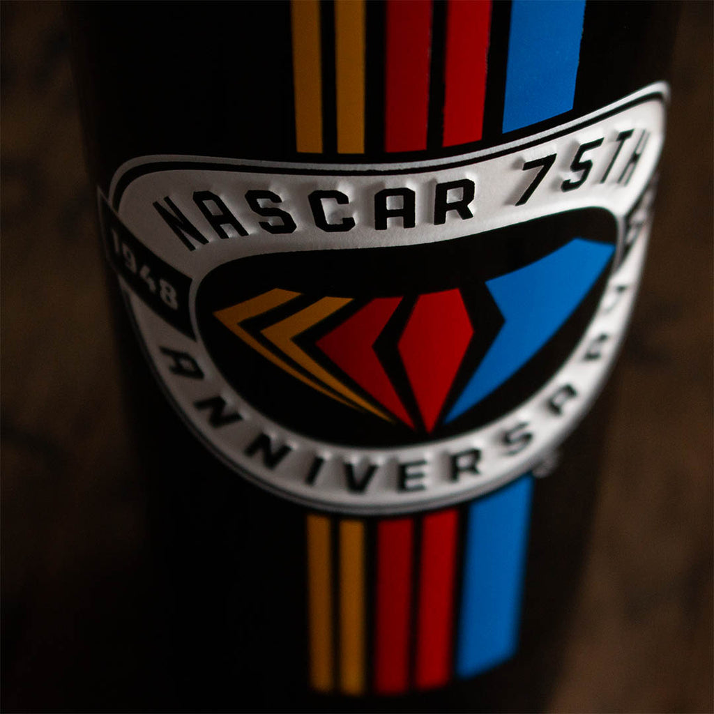 NASCAR 75th Anniversary Logo Etched Wine