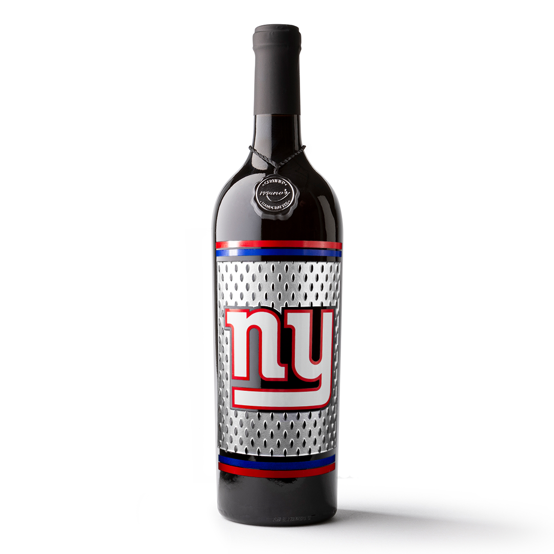 New York Giants Jersey Logo Etched Wine Mano's Wine