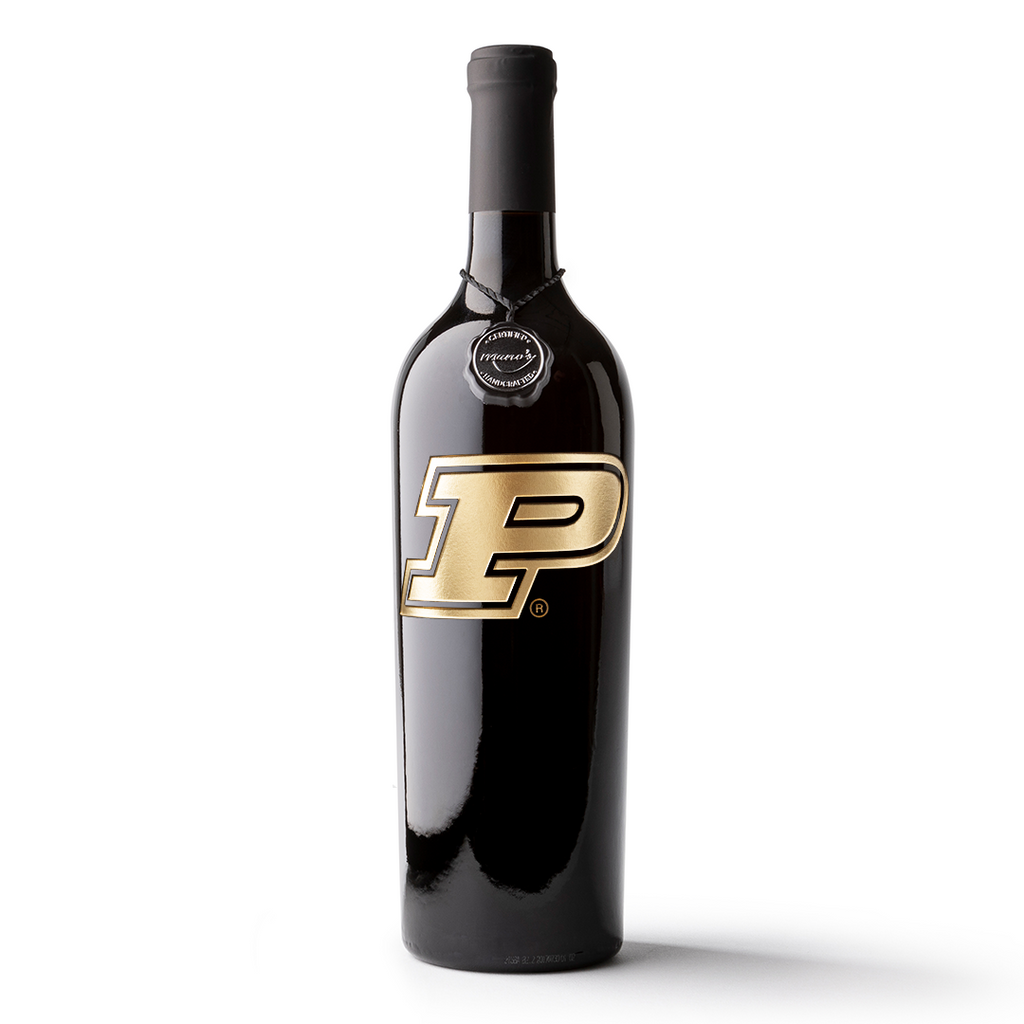 Purdue University Logo Etched Wine