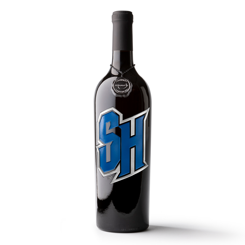 Seton Hall Logo Etched Wine