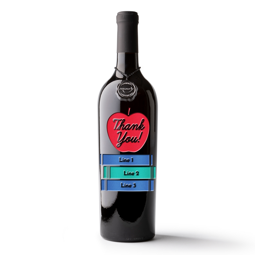 Custom Teacher Appreciation Etched Wine Bottle