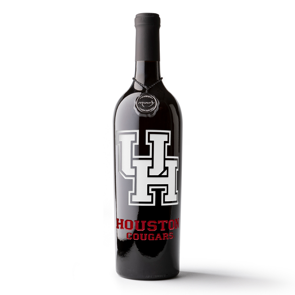 University of Houston Logo Etched Wine