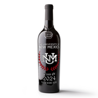 University of New Mexico Custom Alumni Etched Wine