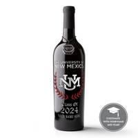 University of New Mexico Custom Alumni Etched Wine