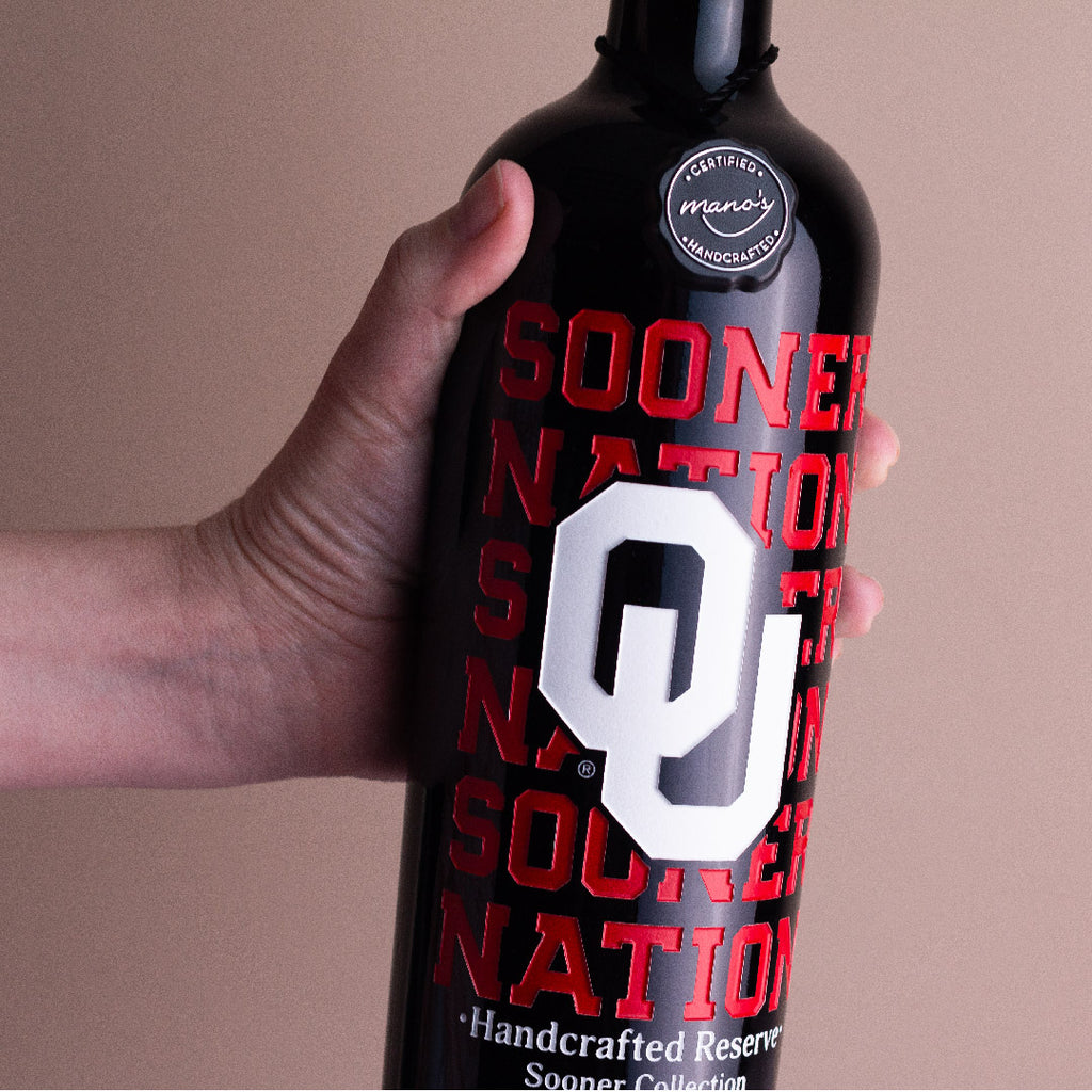 University of Oklahoma Sooner Nation Etched Wine