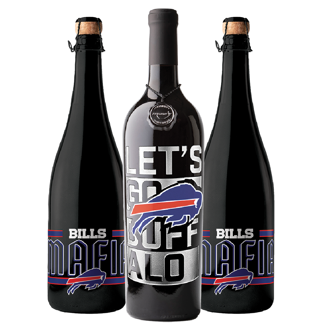 Manos Buffalo Bills Red Blue Logo Cabernet Sauvignon 750mL - Elma Wine &  Liquor