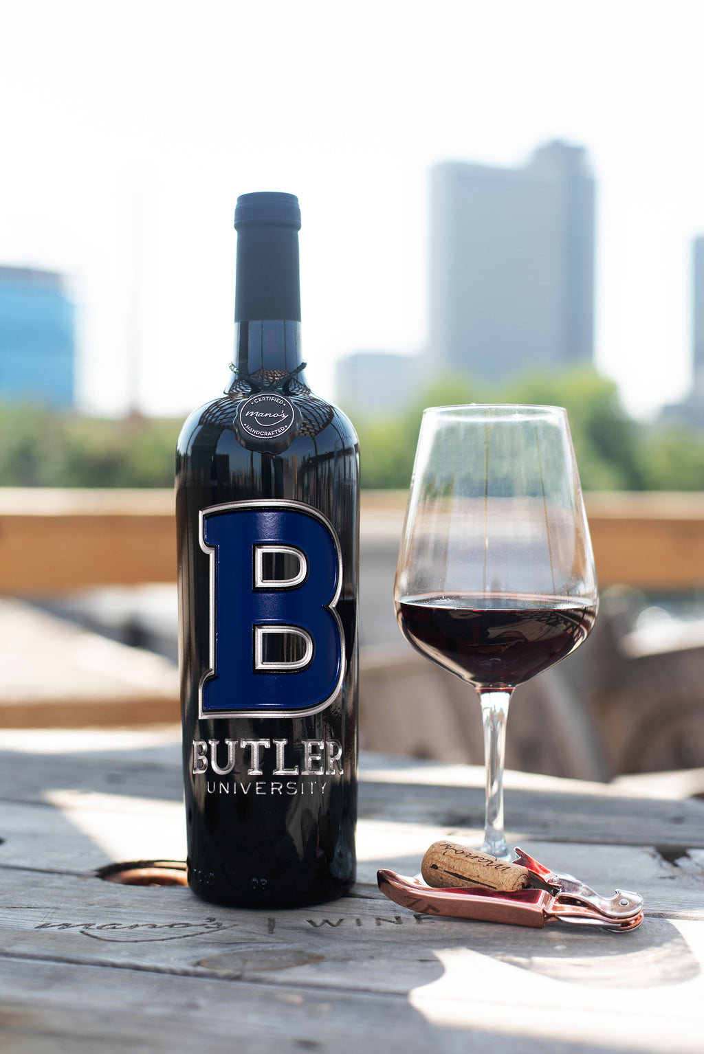 Butler University Etched Wine