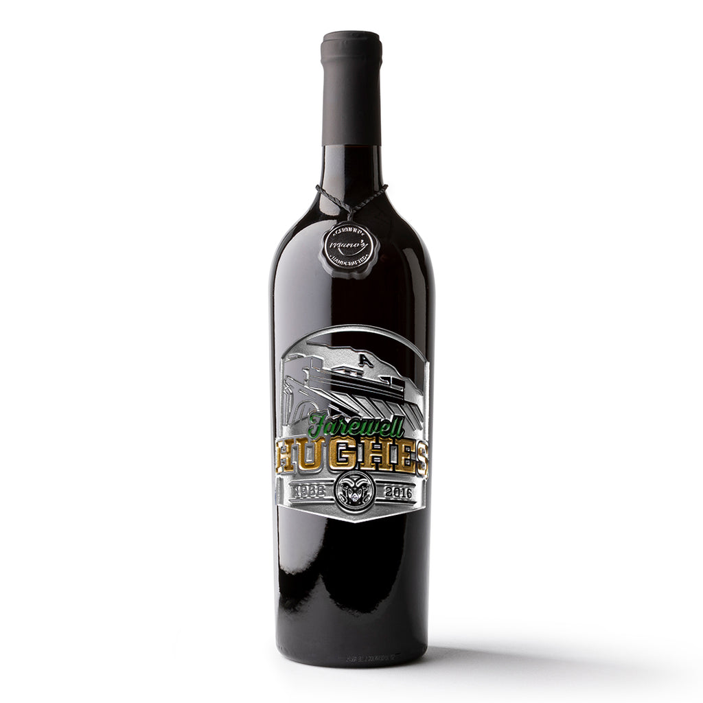 Colorado State Farewell Hughes Etched Wine Bottle
