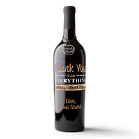 Thank You Father's Day Custom Etched Wine