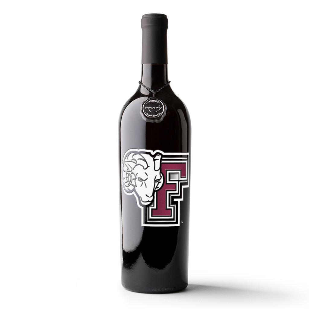 Fordham University Logo Etched Wine