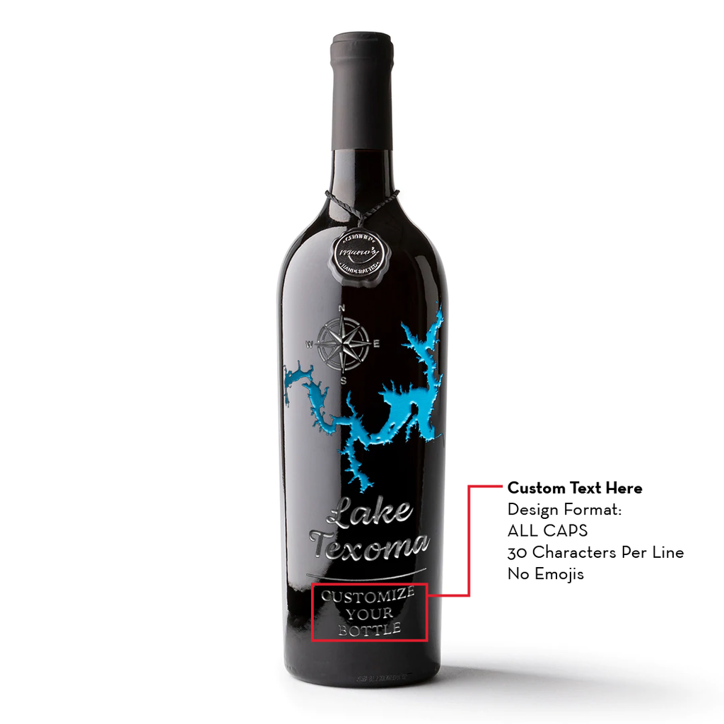 Lake Texoma Custom Etched Wine