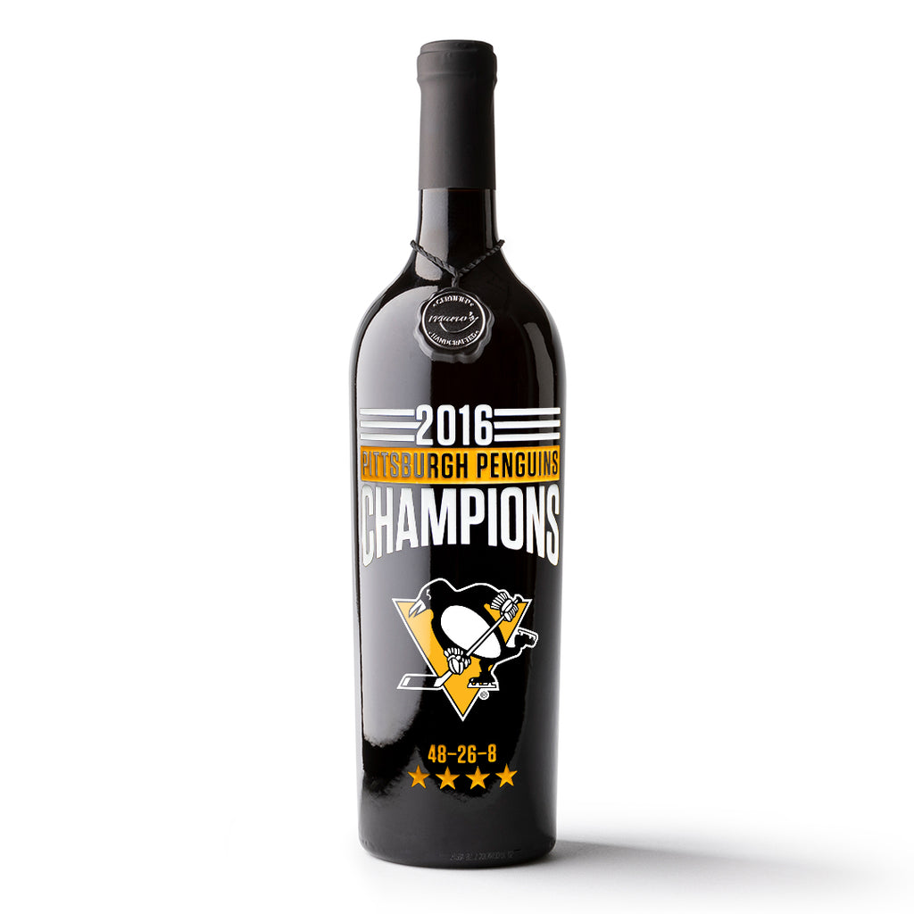 Pittsburgh Penguins® 2016 Championship Etched Wine