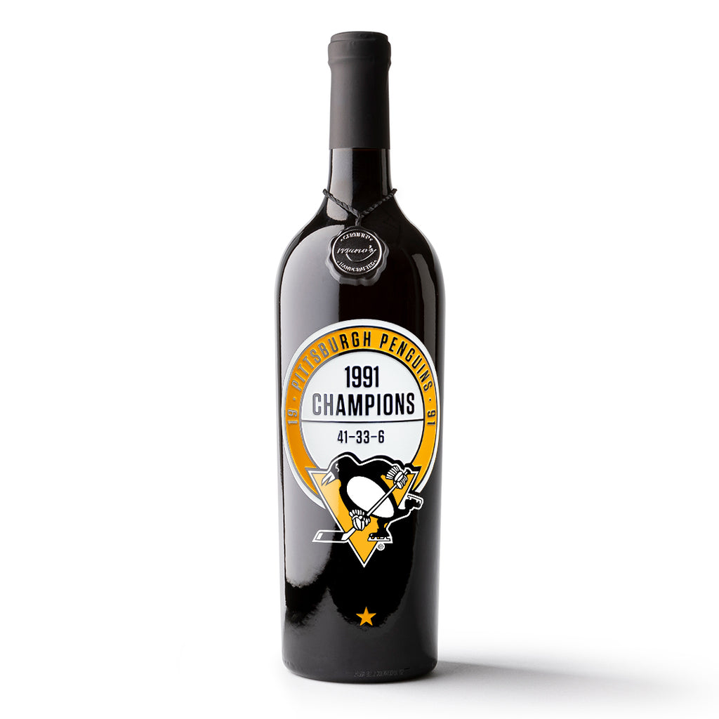 Pittsburgh Penguins® 1991 Championship Etched Wine