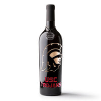 USC Trojans Etched Wine