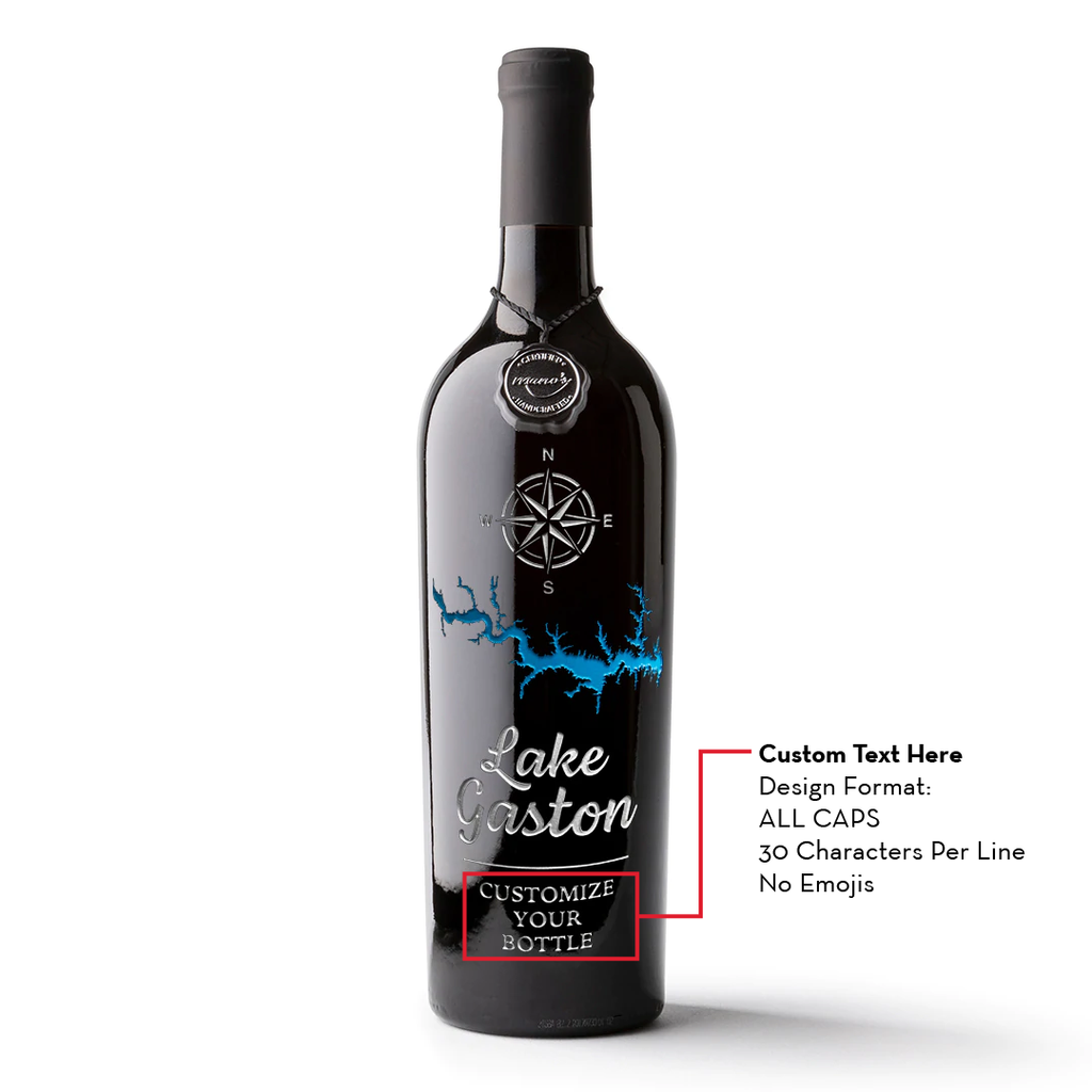 Lake Gaston Custom Etched Wine