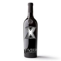 Xavier University Logos Etched Wine Bottle