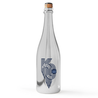 Mano's Wine silver bottle of bubbly wine with KC Royals MLB Skyline series logo