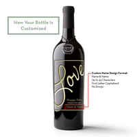 Love 50th Anniversary Custom Etched Wine Bottle
