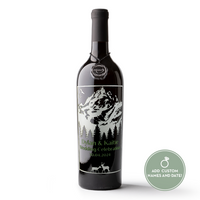 Custom Nature Wedding Etched Wine Bottle