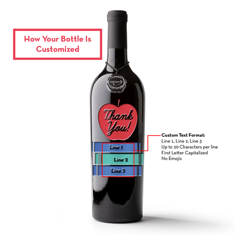 Custom Teacher Appreciation Etched Wine Bottle