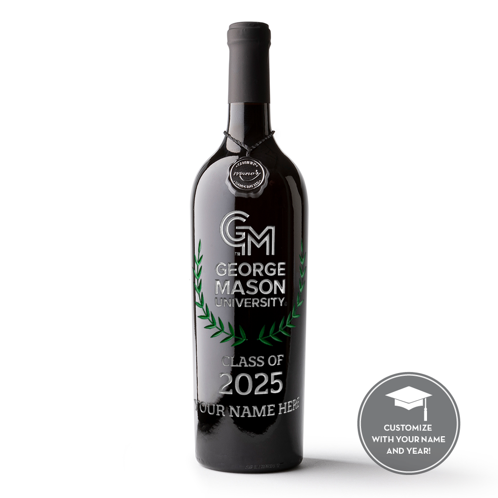 George Mason University Custom Alumni Etched Wine