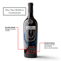 University of Memphis Custom Alumni Etched Wine