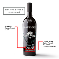 Ohio University Custom Alumni Etched Wine