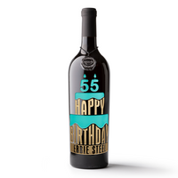 Custom Happy Birthday Cake Etched Wine Bottle