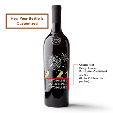 2026 Ball Drop Custom New Years Etched Wine