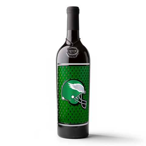 Philadelphia Eagles Helmet Etched Wine