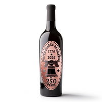 250 Year Anniversary Pressed Penny Etched Wine