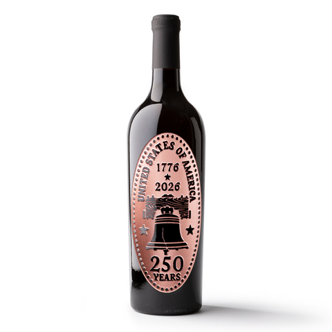 250 Year Anniversary Pressed Penny Etched Wine