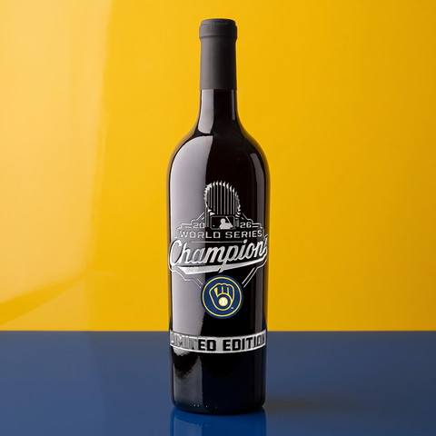 Milwaukee Brewers 2026 World Series Champions Logo Etched Wine