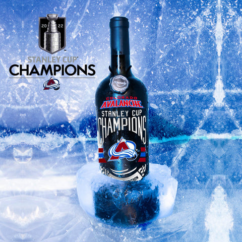 2022 Colorado Avalanche Stanley Cup Champions Etched Wine