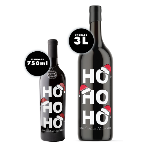 Ho Ho Ho Custom Etched Wine Bottle