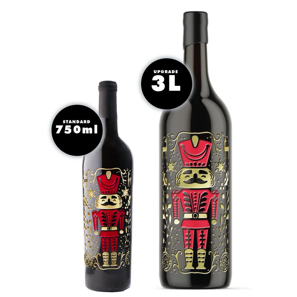 Holiday Classic Nutcracker Etched Wine Bottle