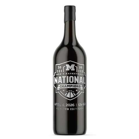 Michigan  2026 Men's Basketball National Champions 3L Etched Wine