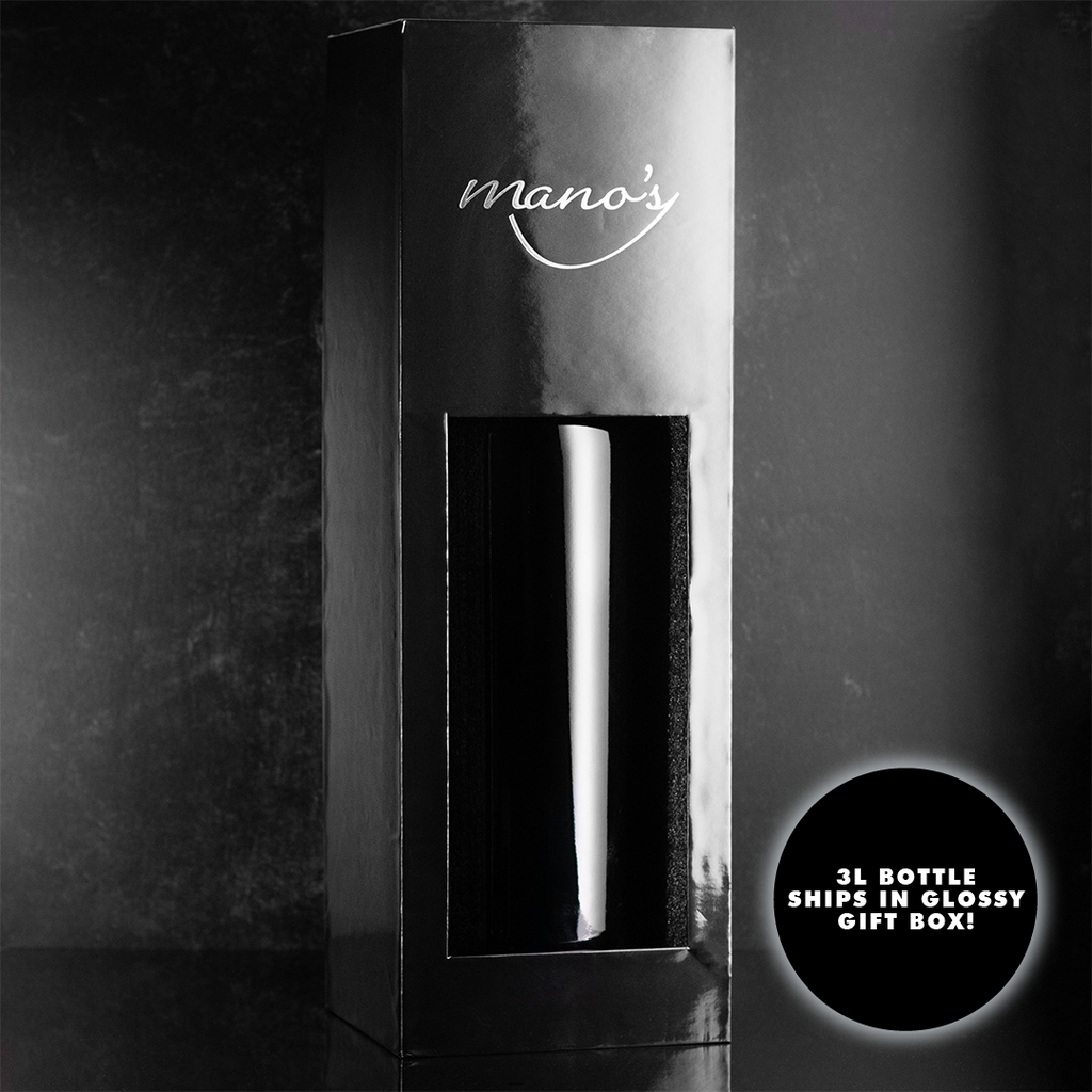 Mano's Wine 3L bottle ships in a gift box to customers