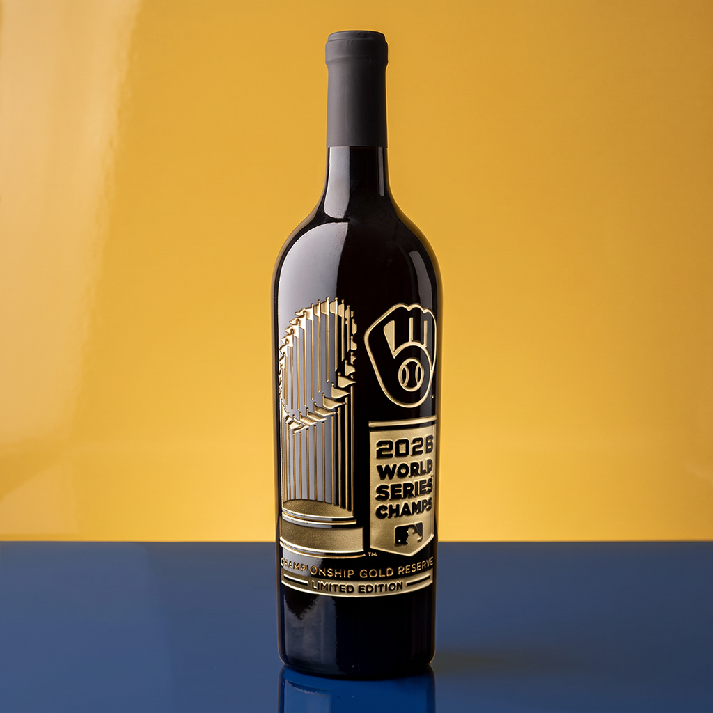 Milwaukee Brewers 2026 World Series Champions Gold Reserve Etched Wine