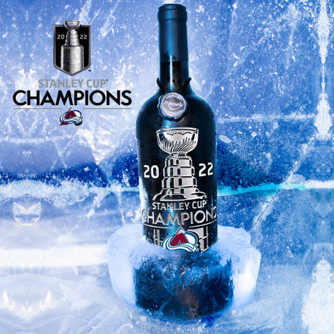 2022 Colorado Avalanche Stanley Cup Champions Trophy Etched Wine