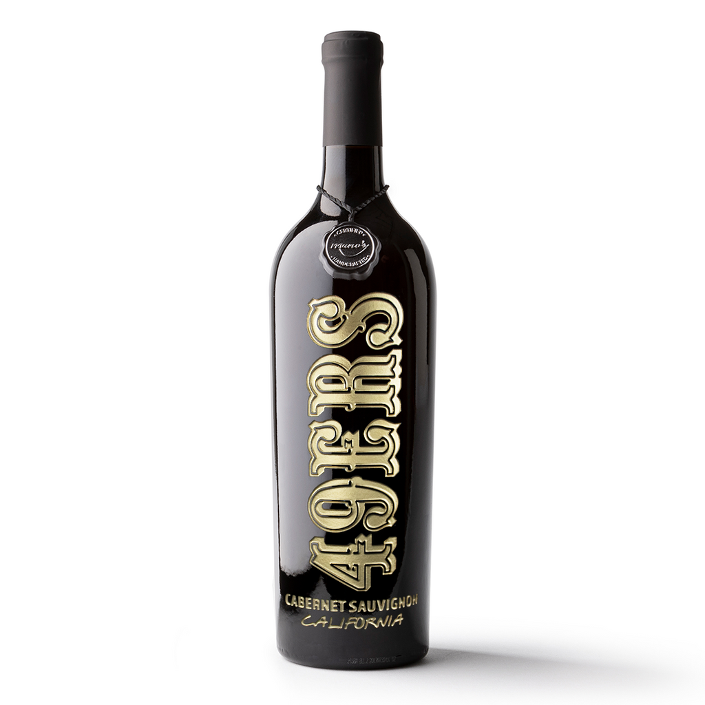 San Francisco 49ers Wordmark Etched Wine