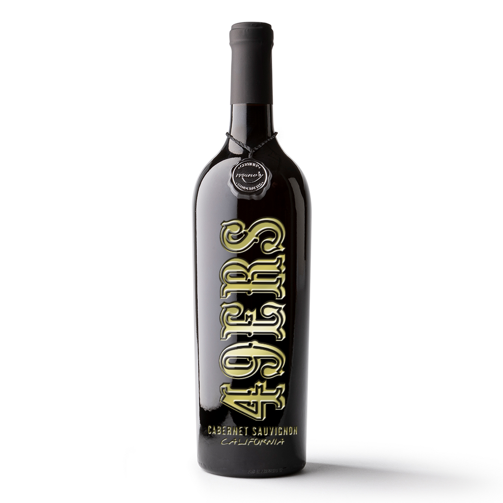 San Francisco 49ers Wordmark Etched Wine