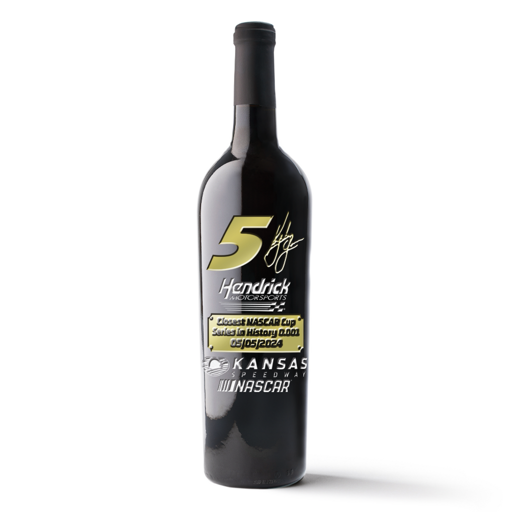 Kyle Larson Kansas Speedway Win Etched Wine