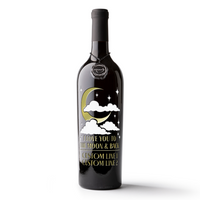 I Love You to the Moon and Back Custom Etched Wine