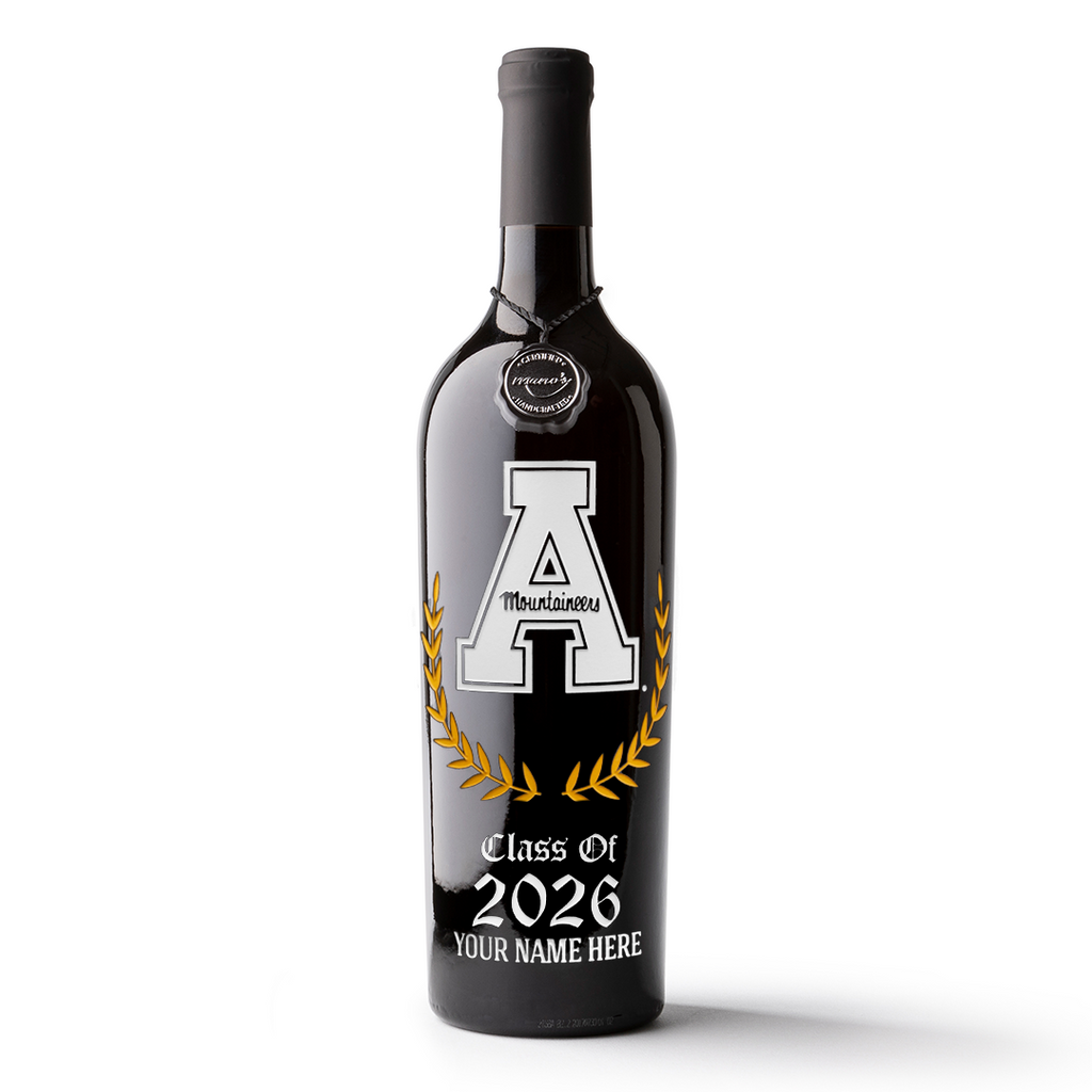 Appalachian State University Custom Alumni Etched Wine