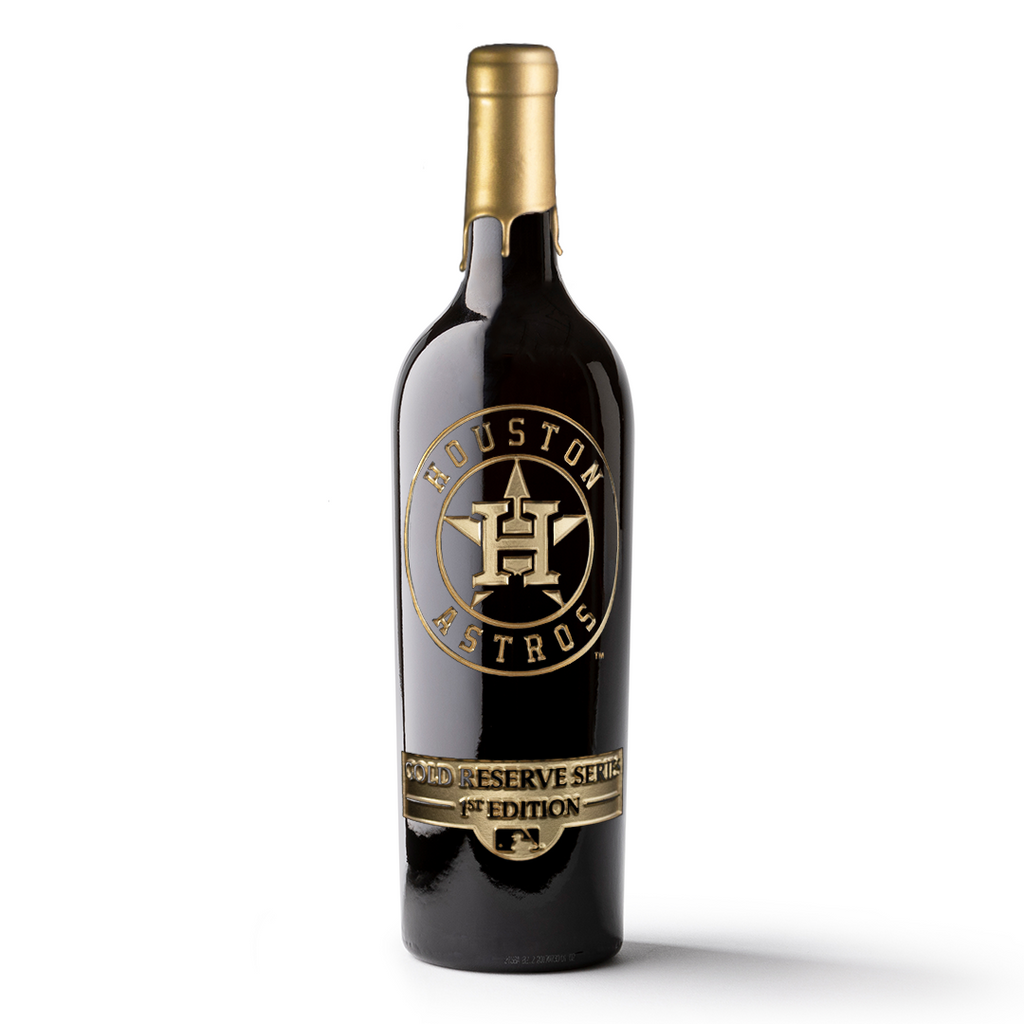 Order Houston Astros Gold Reserve Etched Wine Bottle from Mano's Wine