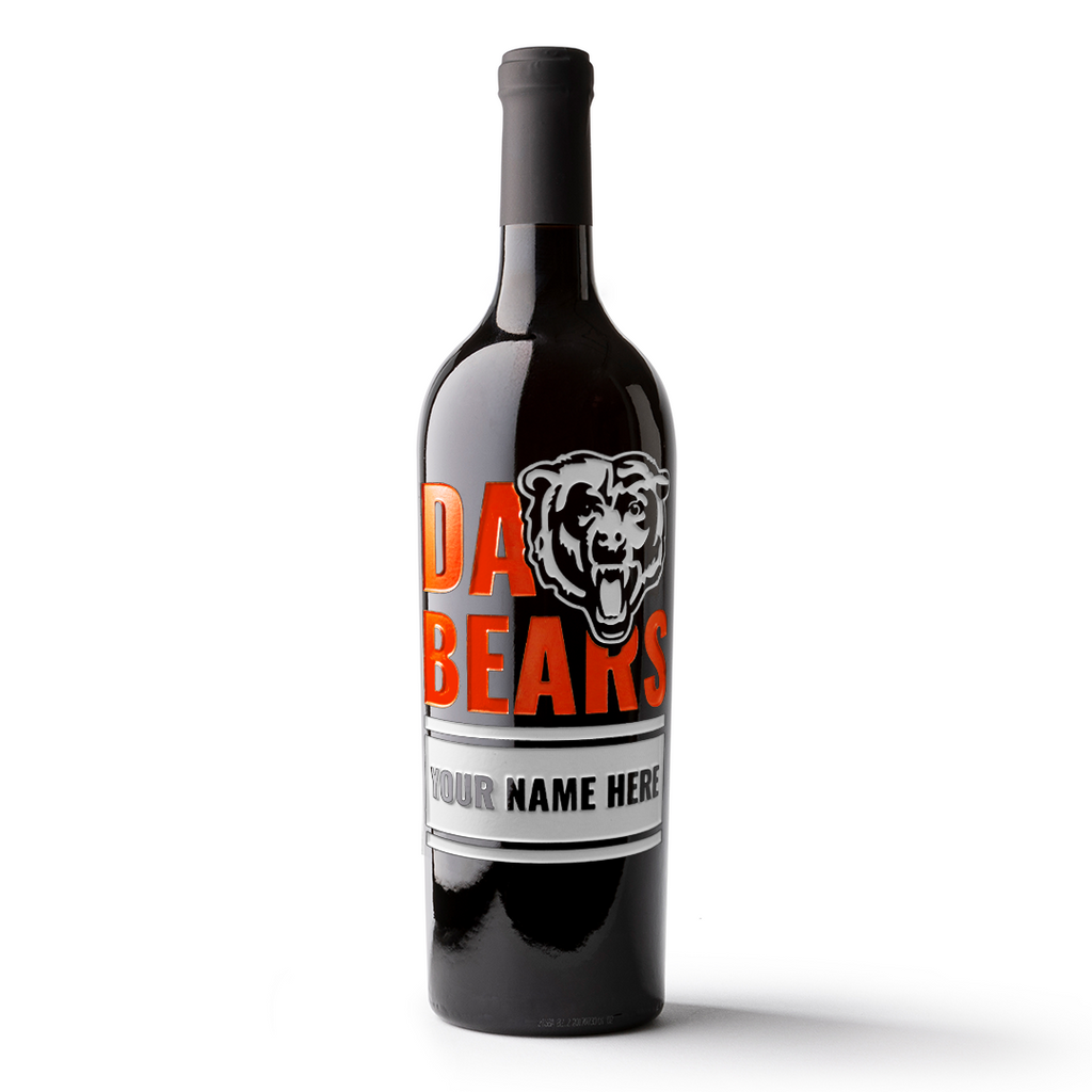 Chicago 'Da Bears' Custom Name Etched Wine