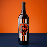Chicago Bears Stripes Limited Edition 3 Etched Wine