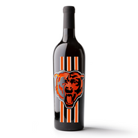 Chicago Bears Stripes Limited Edition 3 Etched Wine